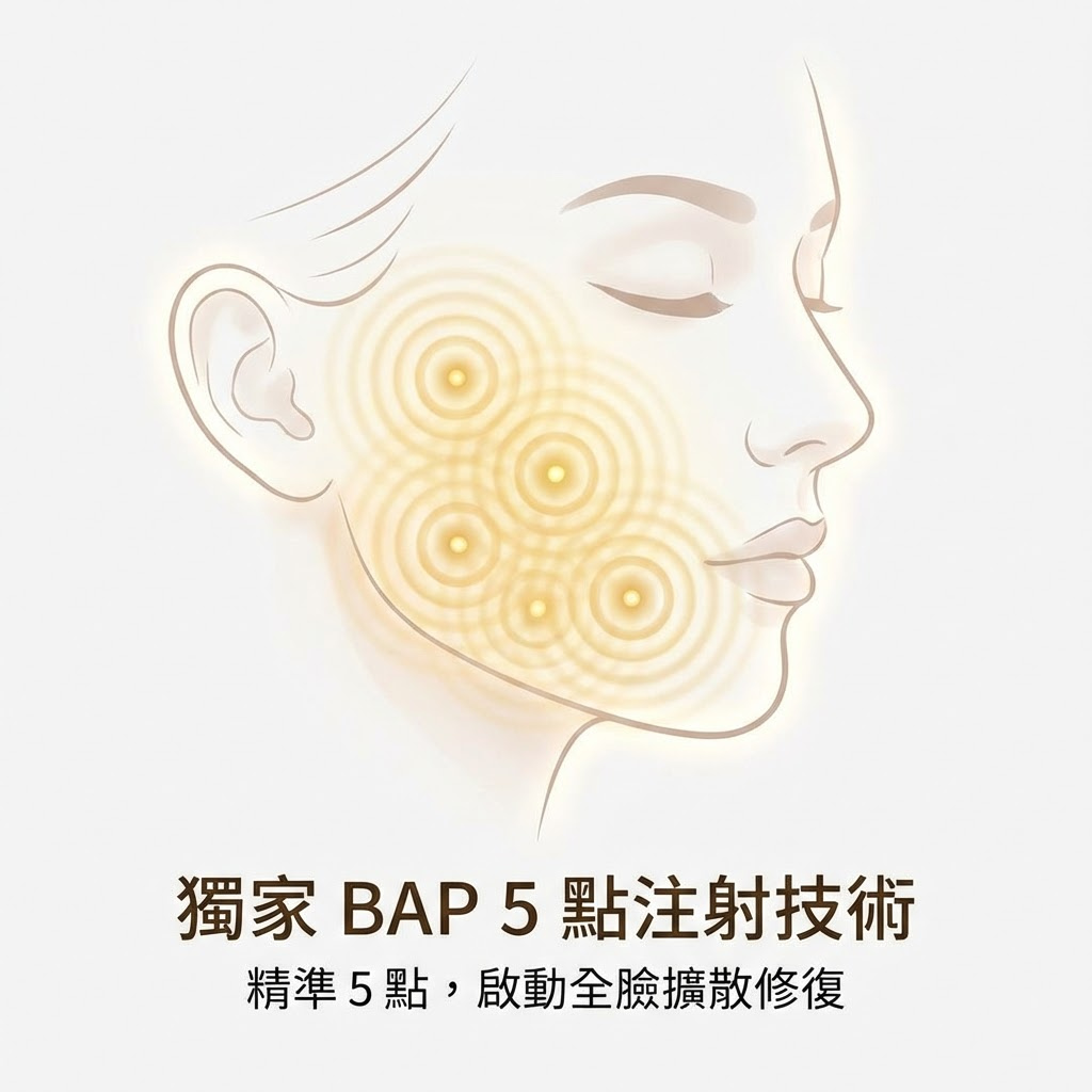 BAP五點注射示意圖